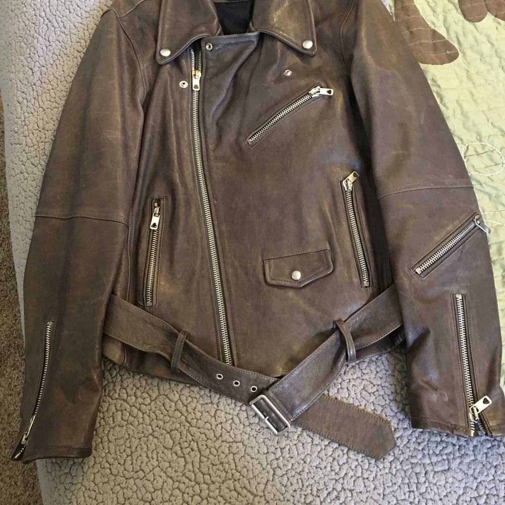 Diesel black gold leather jacket